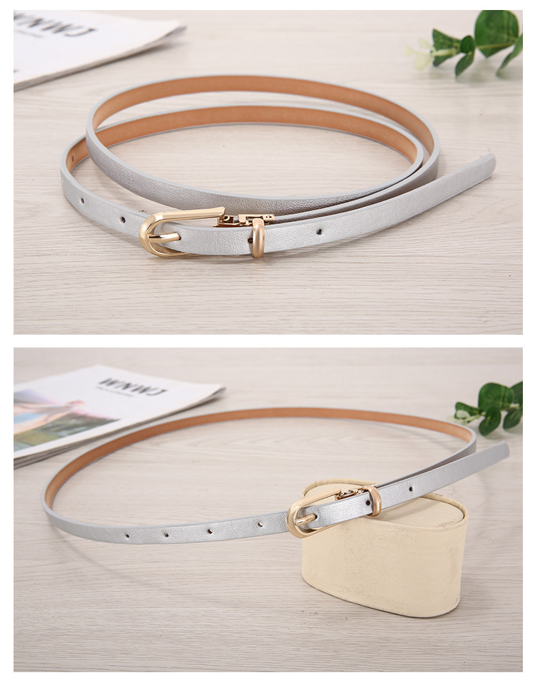 New Ladies Belt  Dress Sweater Ladies Pin Buckle Belt PU Small Belt Manufacturers Spot Wholesale display picture 11