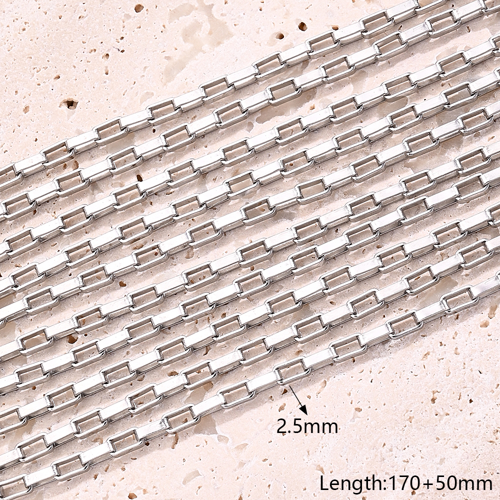 10 Strands/Package 304 Stainless Steel Box Chain Snake Chain Polished Length: 170 50mm Length: 190 50mm Length: 250 50mm Jewelry Accessories display picture 4