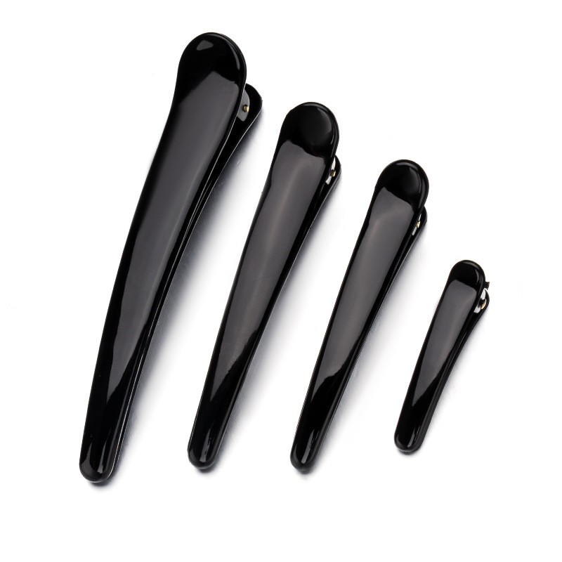 Black Duckbill Clip Large Seamless Hairpin Large Bangs Partition Side Clip Plastic Clip Small Makeup Artist Special display picture 1