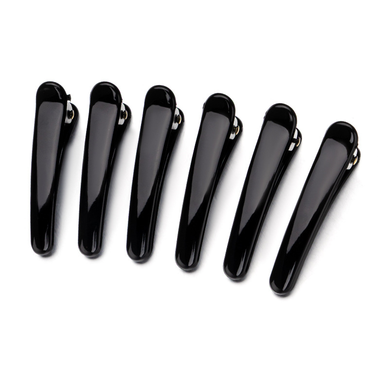 Black Duckbill Clip Large Seamless Hairpin Large Bangs Partition Side Clip Plastic Clip Small Makeup Artist Special display picture 2