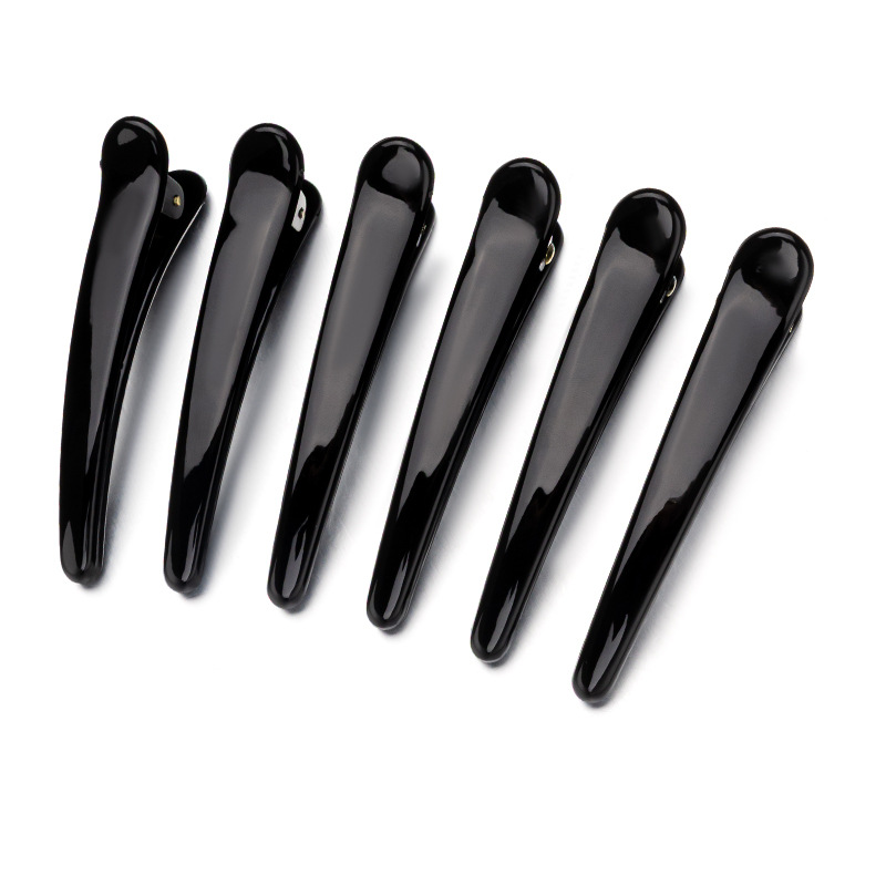 Black Duckbill Clip Large Seamless Hairpin Large Bangs Partition Side Clip Plastic Clip Small Makeup Artist Special display picture 3