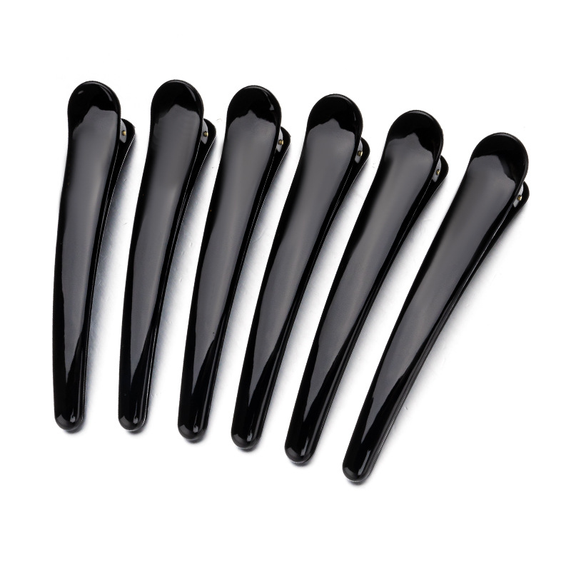 Black Duckbill Clip Large Seamless Hairpin Large Bangs Partition Side Clip Plastic Clip Small Makeup Artist Special display picture 5