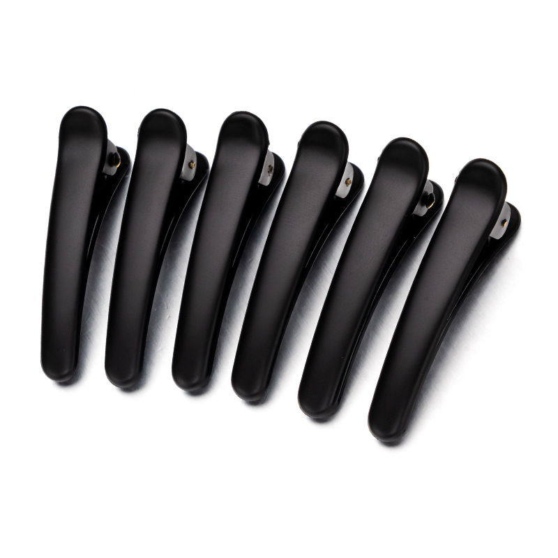 Black Duckbill Clip Large Seamless Hairpin Large Bangs Partition Side Clip Plastic Clip Small Makeup Artist Special display picture 7