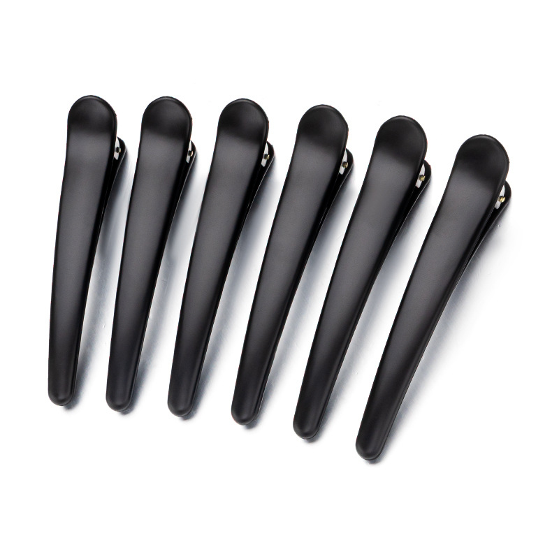 Black Duckbill Clip Large Seamless Hairpin Large Bangs Partition Side Clip Plastic Clip Small Makeup Artist Special display picture 9