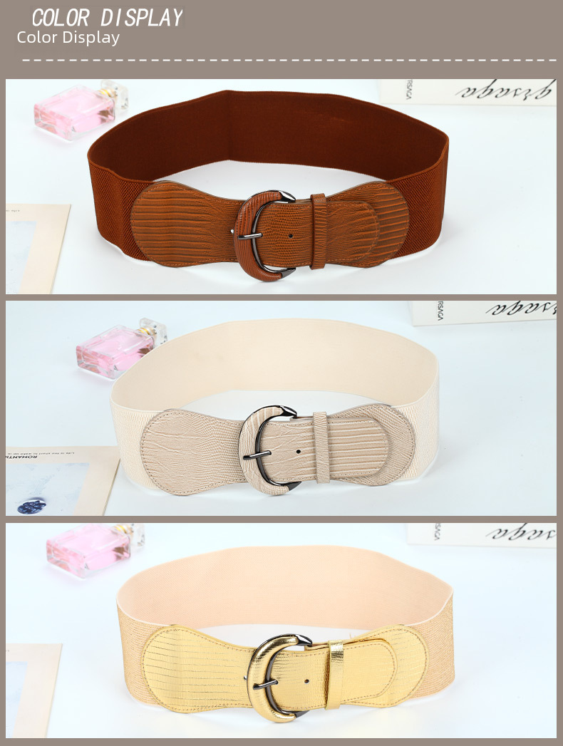 Fashion Waist  Fashion Dress Women's Belt Leather Bag Buckle Animal Pattern Elastic Elastic Wide Belt display picture 2