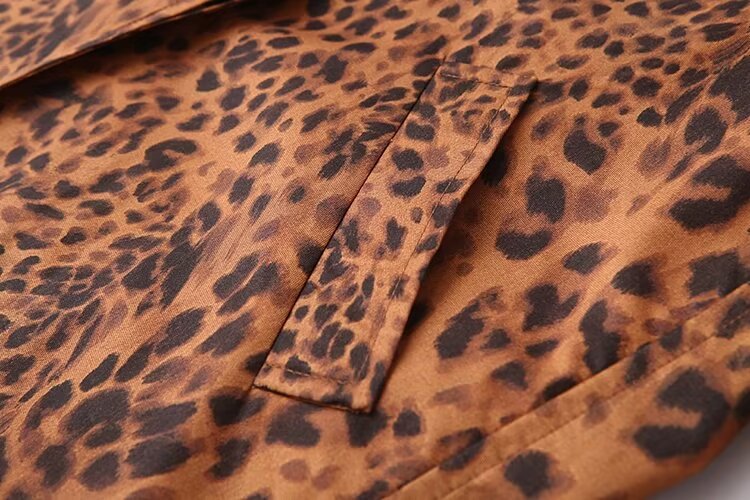 Wholesale   Autumn Women's Lapel Loose Animal Print Trench Coat Women Y24089 display picture 5