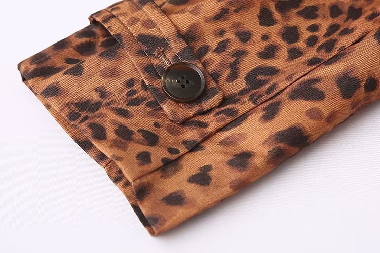 Wholesale   Autumn Women's Lapel Loose Animal Print Trench Coat Women Y24089 display picture 6