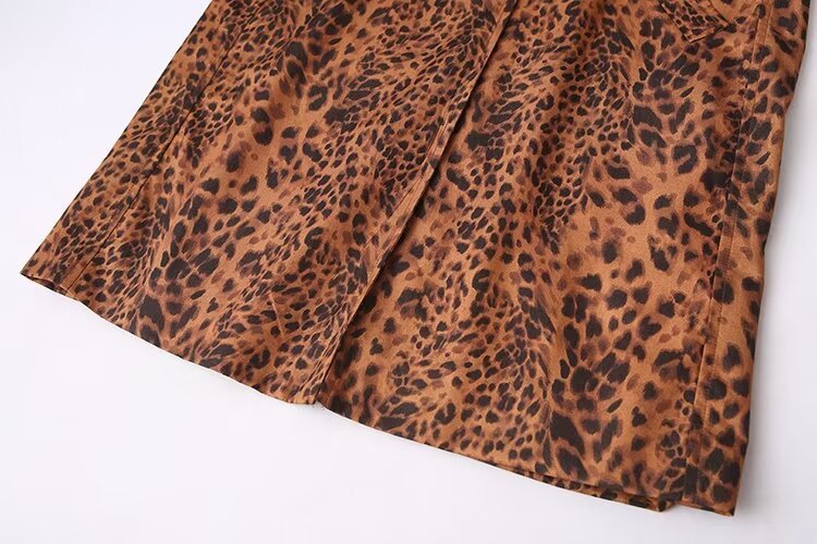 Wholesale   Autumn Women's Lapel Loose Animal Print Trench Coat Women Y24089 display picture 7