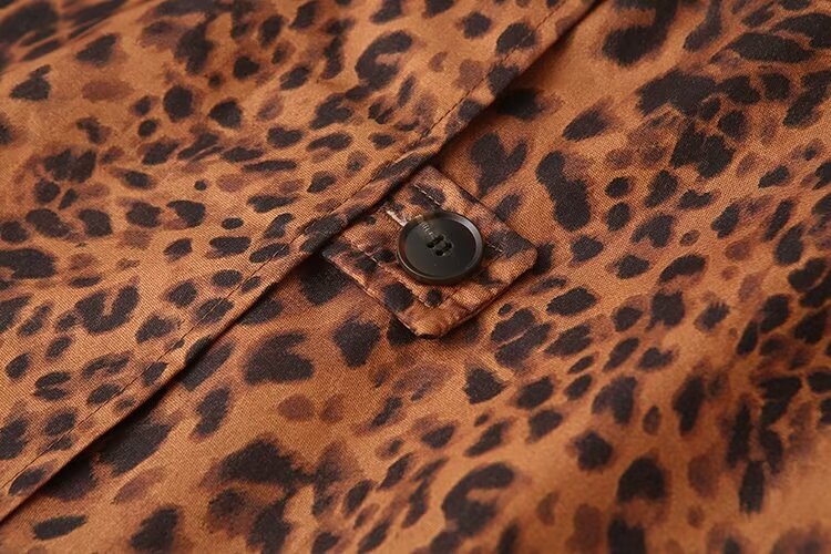 Wholesale   Autumn Women's Lapel Loose Animal Print Trench Coat Women Y24089 display picture 10