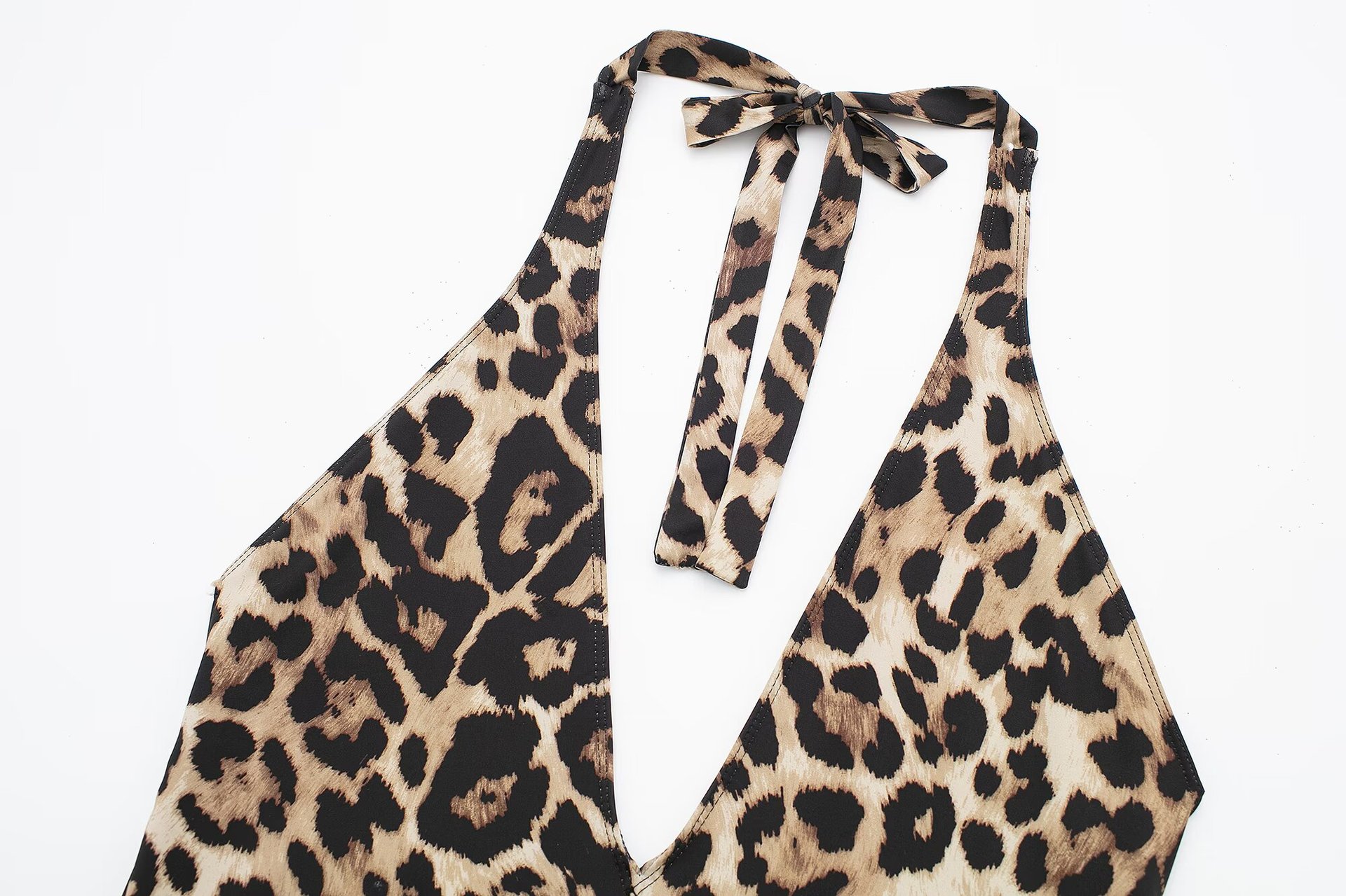 Spring And Summer New   Women's Animal Print Printed Neck Swimming Trunks Leopard Print Slim-fit Jumpsuit display picture 5