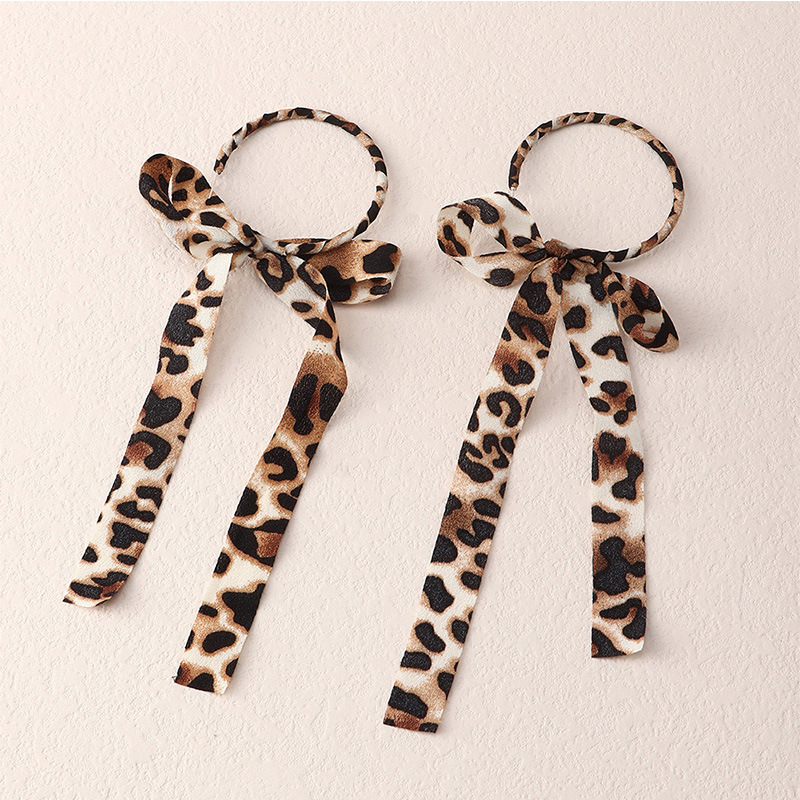 S925 Silver Needle Bow Chiffon Leopard Earrings Earrings Light Luxury High-end Sense Summer Vacation Elegant Earrings display picture 11