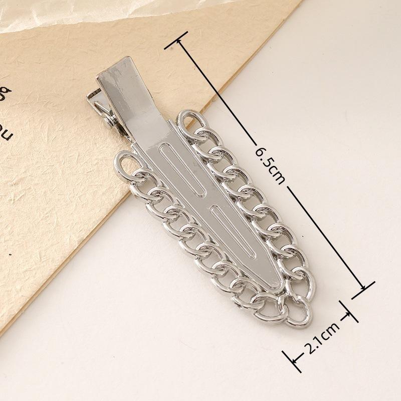 New Korean Version Of Rhinestone Alloy Seamless Hairpin Chain Ring Side Clip DIY Handmade  Finished Hairpin display picture 10