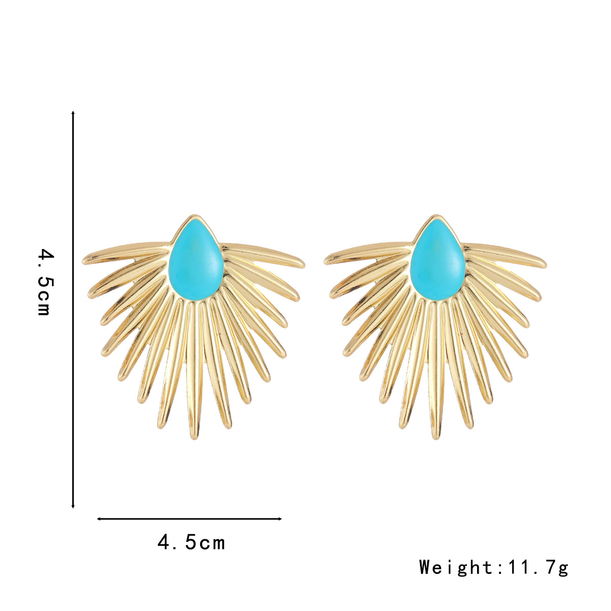 1 Pair Elegant Exaggerated Sun Enamel Plating Iron Gold Plated Ear Studs display picture 1