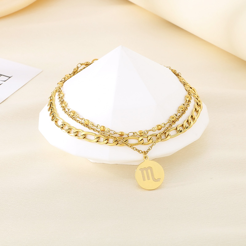 Wholesale Jewelry Simple Style Letter 304 Stainless Steel 18K Gold Plated Anklet display picture 4