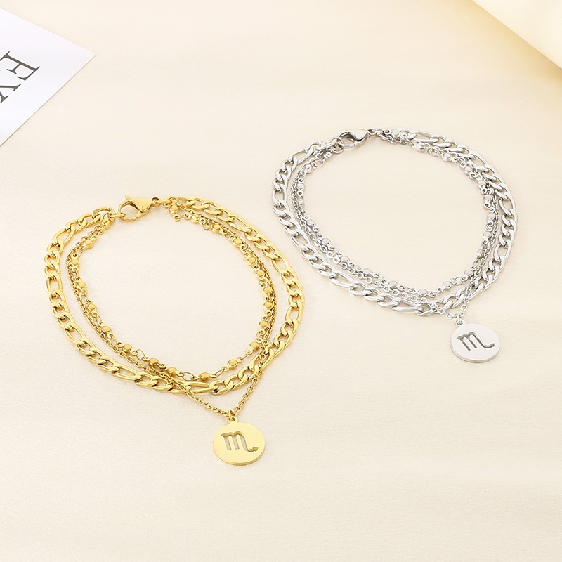 Wholesale Jewelry Simple Style Letter 304 Stainless Steel 18K Gold Plated Anklet display picture 9