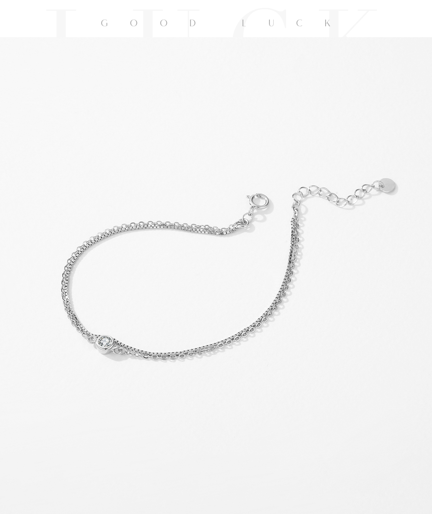 Sterling Silver Cable Chain Box Chain Simple Style Bracelets display picture 7