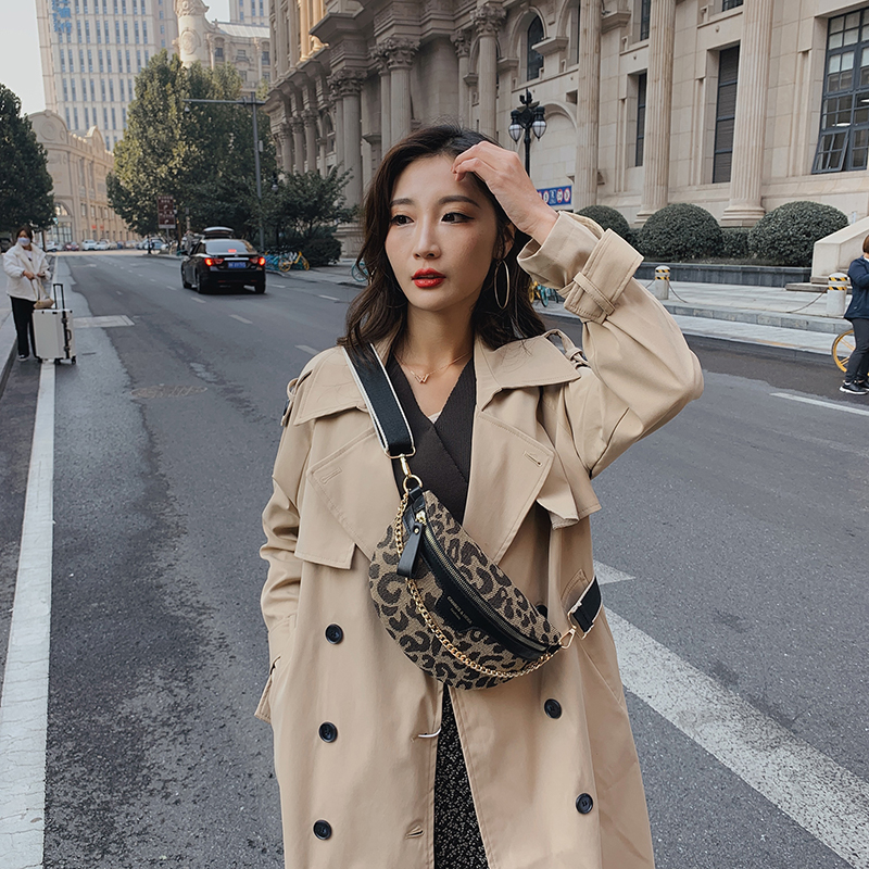 Women's Streetwear Geometric Leopard Canvas Waist Bags display picture 26