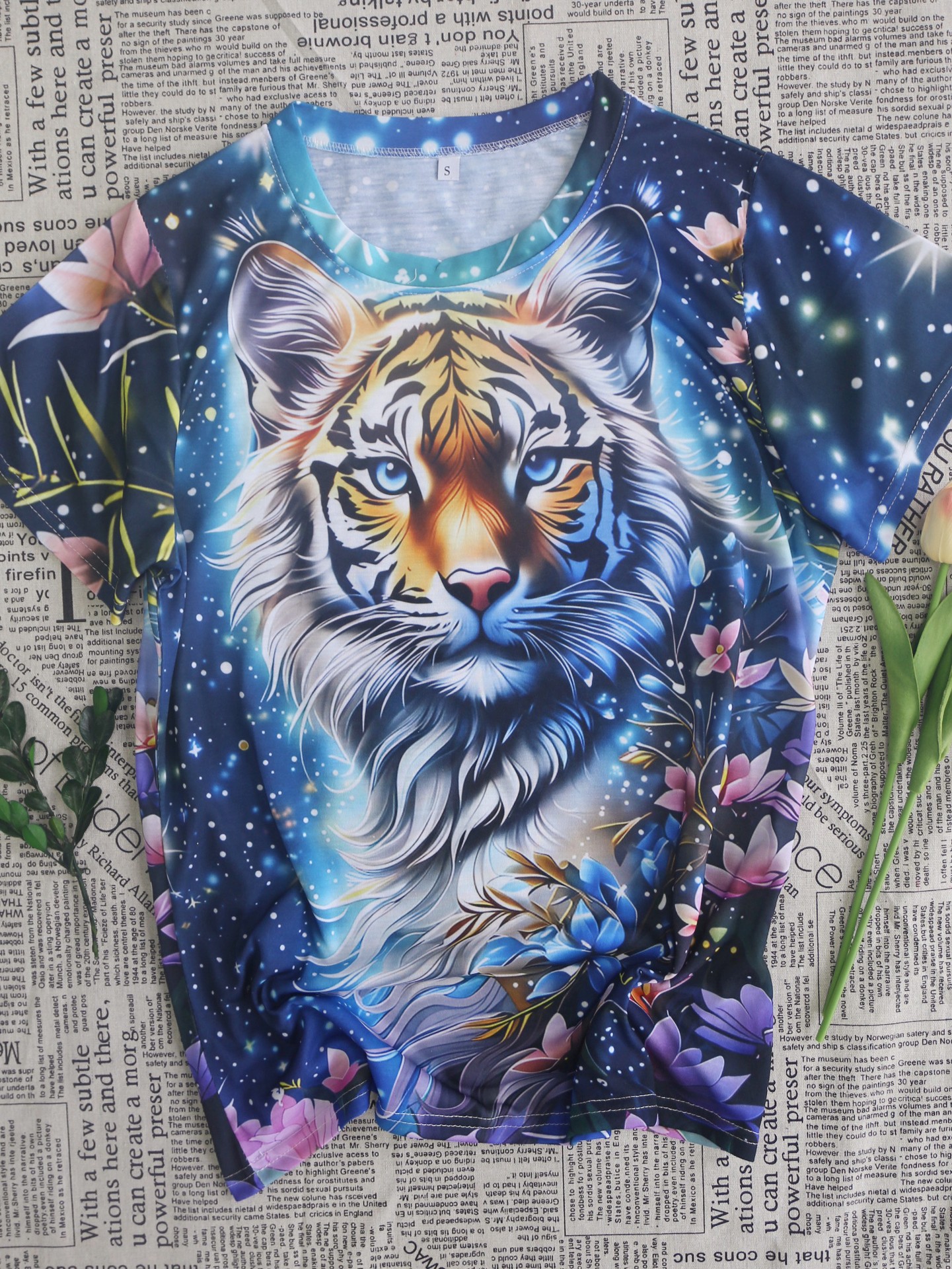 Women's T-shirt Short Sleeve T-Shirts Simple Style Tiger display picture 3