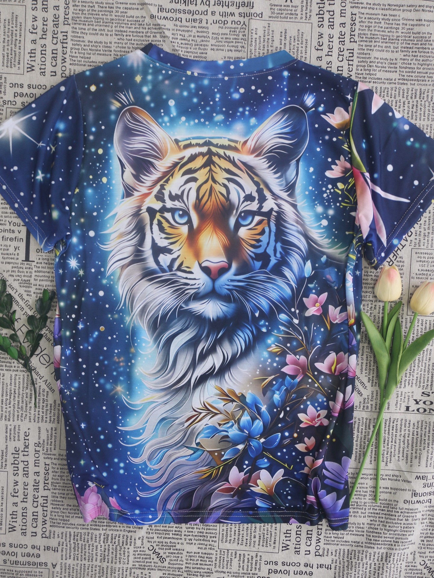 Women's T-shirt Short Sleeve T-Shirts Simple Style Tiger display picture 7