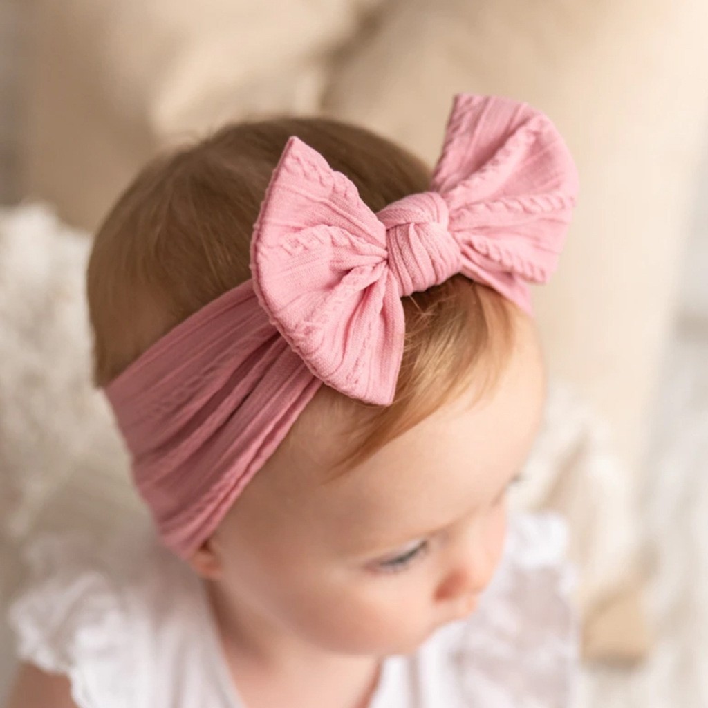 Europe And The United States New Soft Nylon Children's Hair Band 5PCs Set Baby Bow Elastic Headscarf Baby Hair Band display picture 2