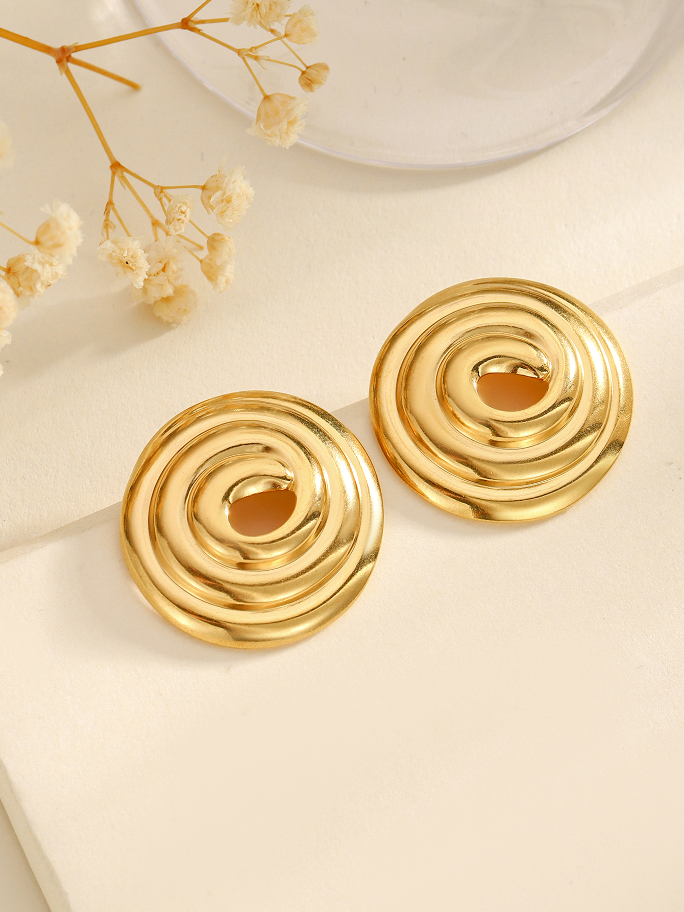 1 Pair Classical Exaggerated Classic Style Geometric Cookies Heart Shape 304 Stainless Steel Ear Studs display picture 8