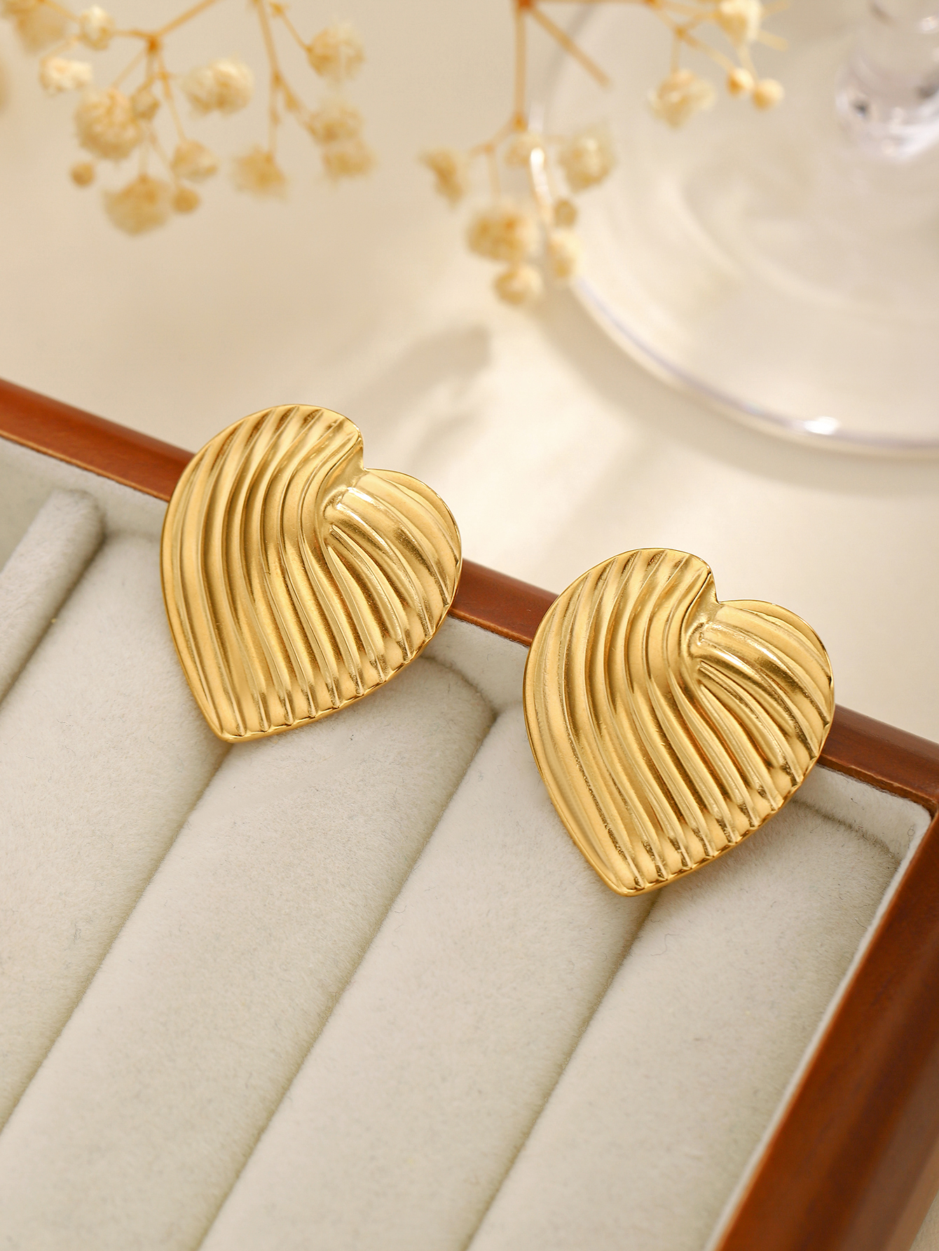 1 Pair Classical Exaggerated Classic Style Geometric Cookies Heart Shape 304 Stainless Steel Ear Studs display picture 29