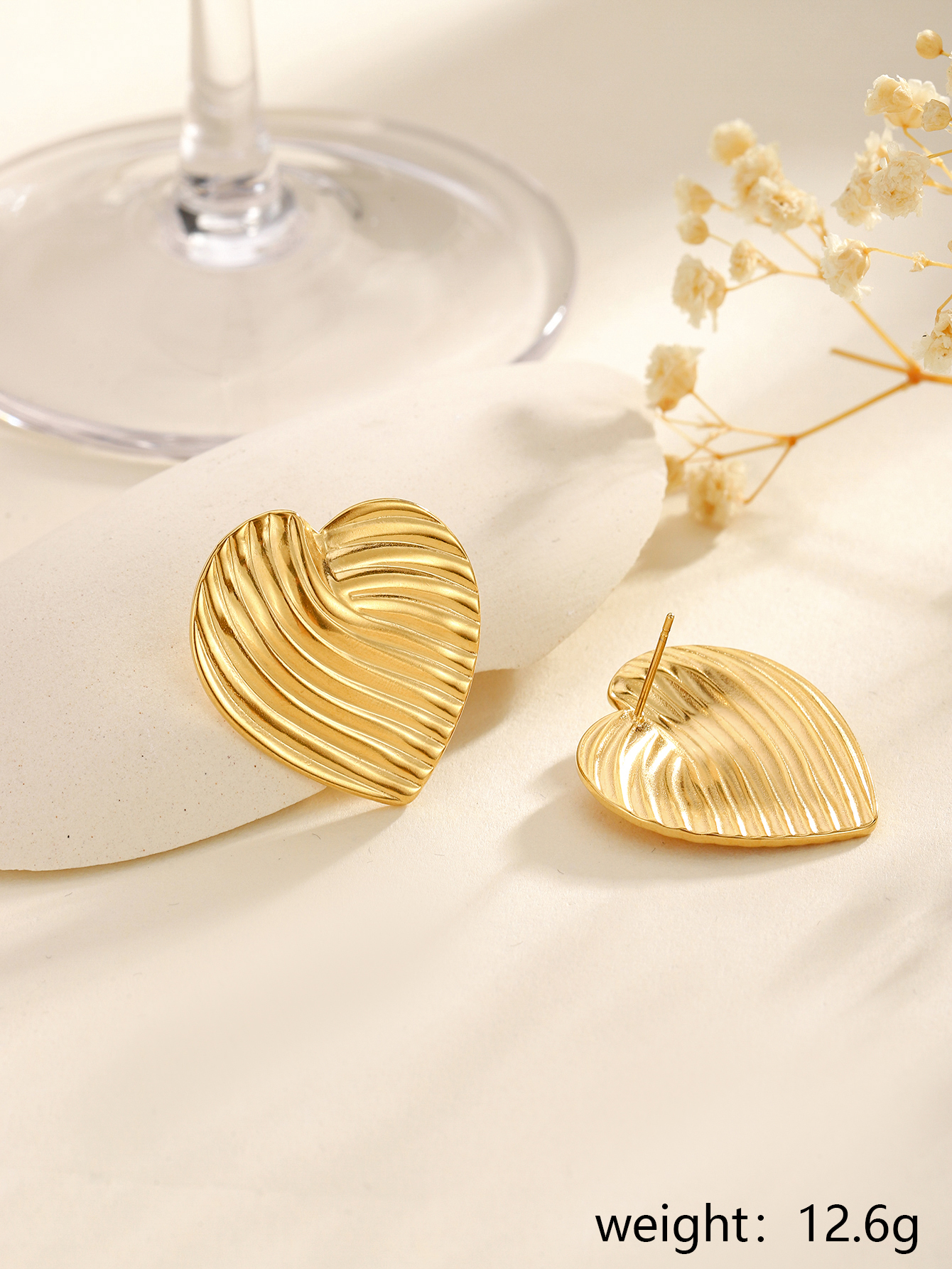 1 Pair Classical Exaggerated Classic Style Geometric Cookies Heart Shape 304 Stainless Steel Ear Studs display picture 27