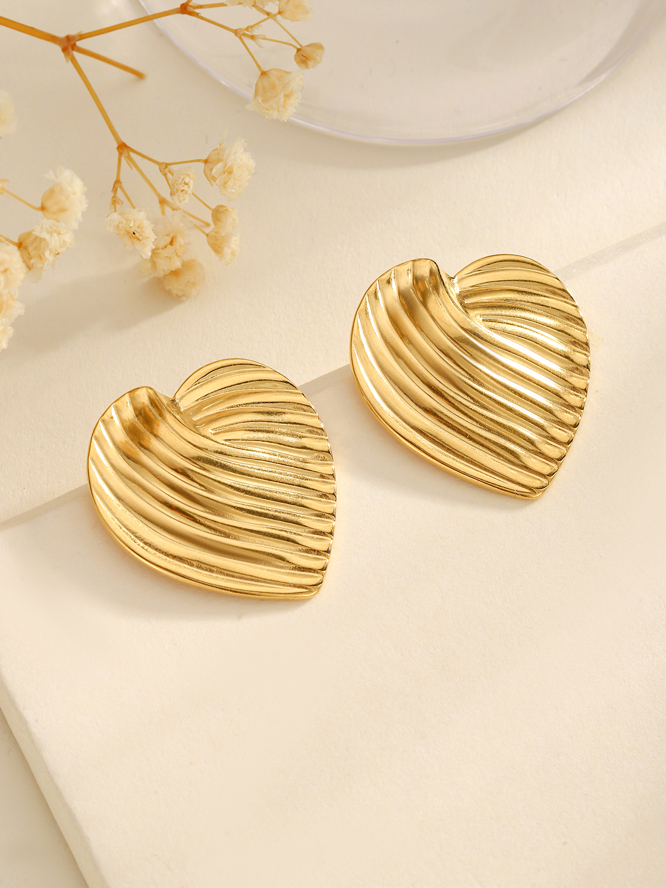 1 Pair Classical Exaggerated Classic Style Geometric Cookies Heart Shape 304 Stainless Steel Ear Studs display picture 30