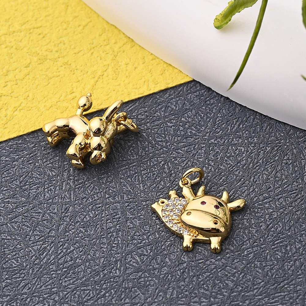 1 Pc/Package 15.5x15mm 15x13mm Hole 2~2.9mm Hole 3~3.9mm Copper Zircon 18K Gold Plated Halloween Pattern Cattle Polished Pendant display picture 1