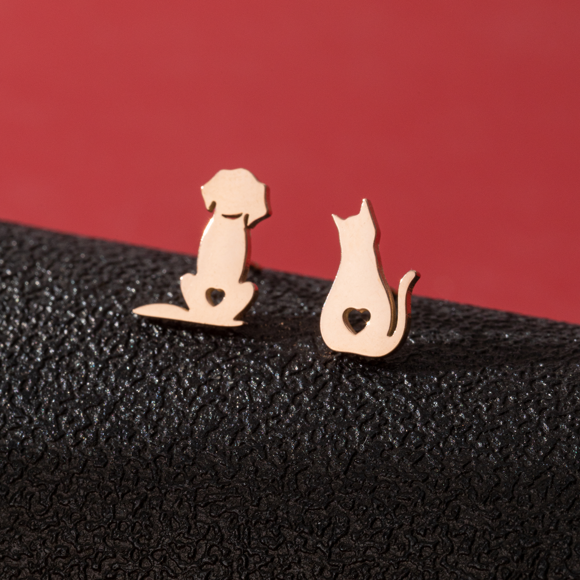 1 Pair Cute Simple Style Dog Polishing 304 Stainless Steel 18K Gold Plated Ear Studs display picture 7