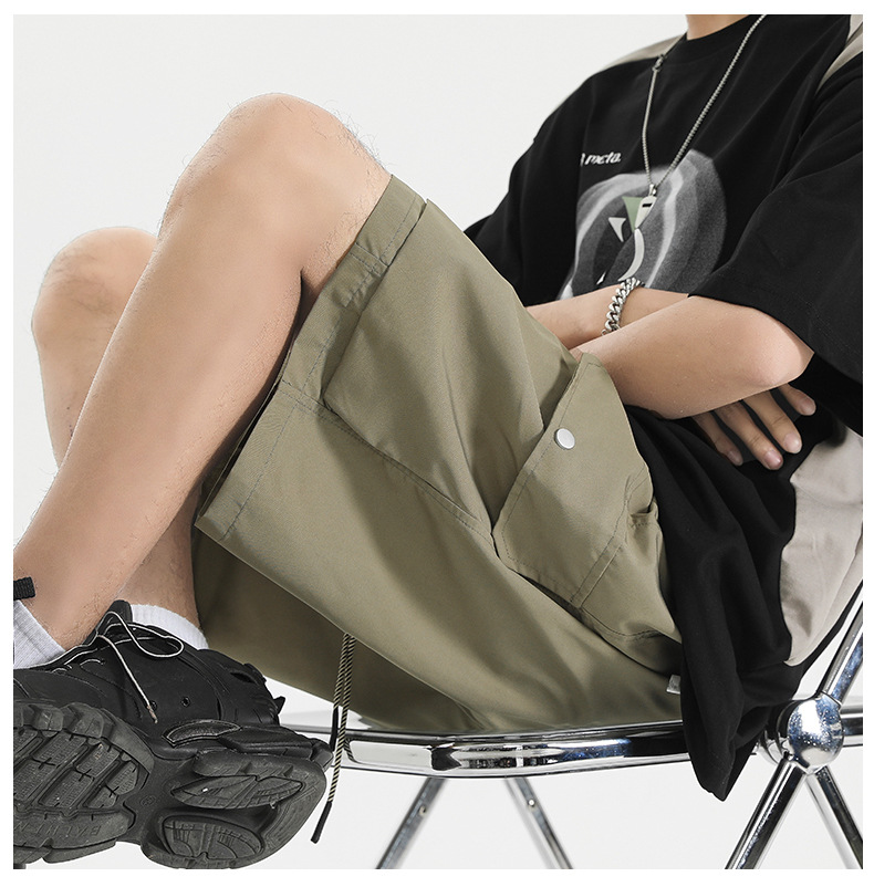 Hong Kong Style Small Oxford Multi-bag Five-point Pants Boys Summer Loose Casual Pants Teenagers Sports Short Pants display picture 3