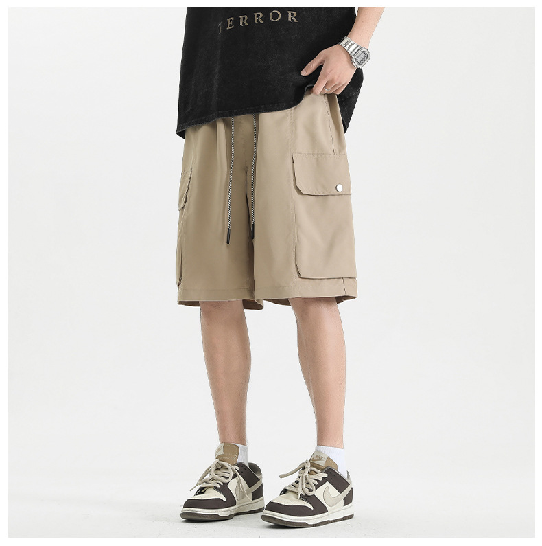 Hong Kong Style Small Oxford Multi-bag Five-point Pants Boys Summer Loose Casual Pants Teenagers Sports Short Pants display picture 4