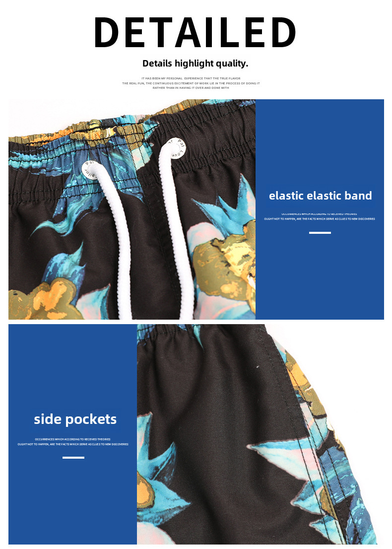 New Summer Beach Pants   Printed Beach Pants Men's Casual Shorts Loose Shorts D2207 display picture 9