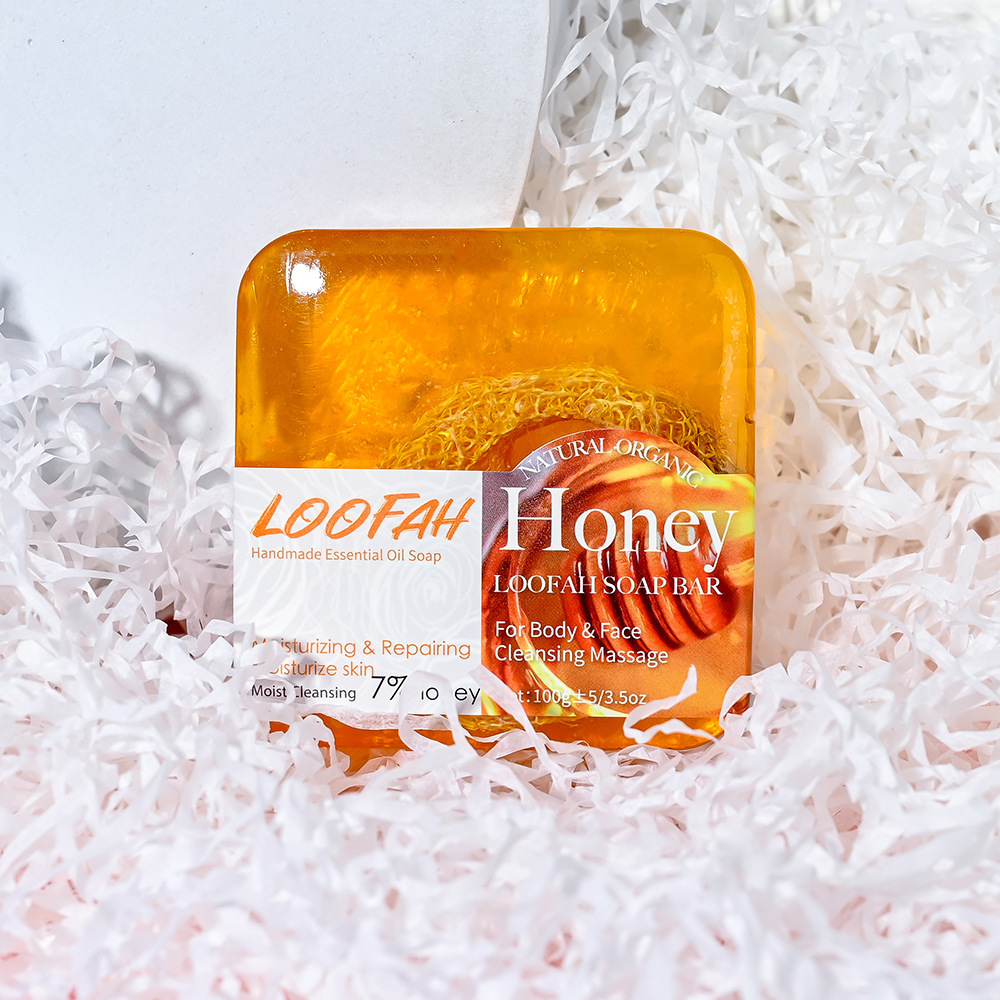 Lemon Loofah Soap 100g Handmade Essential Oil Soap Loofah Soap Rose Sea Salt Cleansing Bath Soap display picture 9