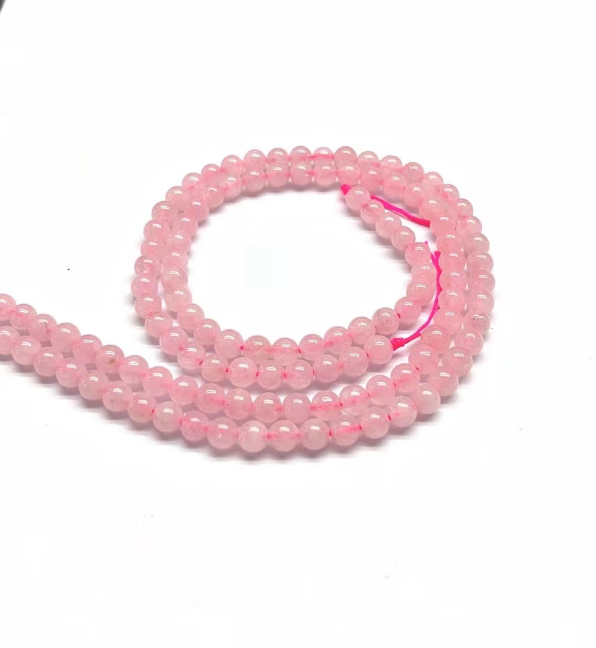 1 Piece Diameter 10mm Diameter 6 Mm Diameter 8mm Hole 1~1.9mm Beaded Natural Stone Rose Quartz Hibiscus Stone Round Polished Beads display picture 4