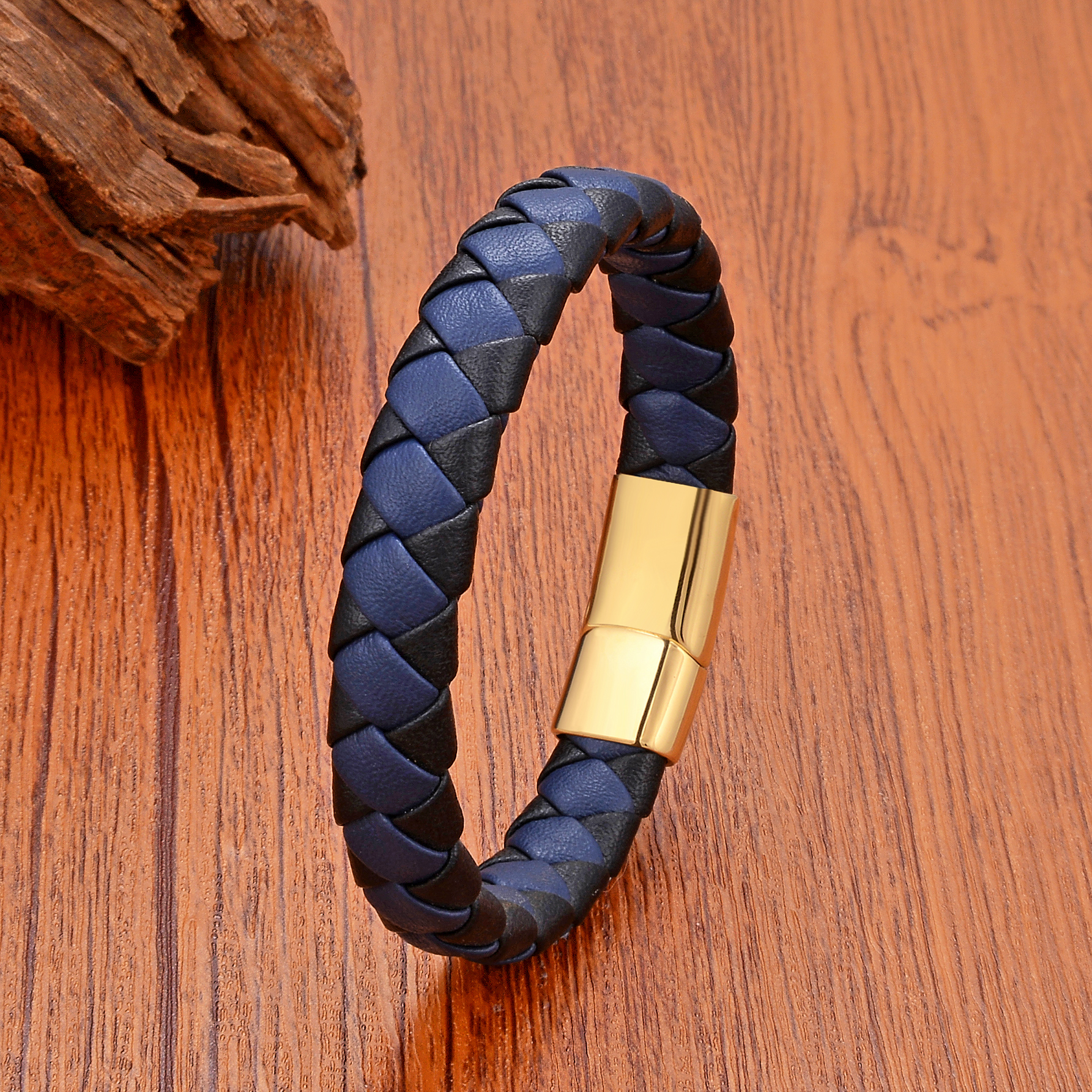 Simple Style Classic Style Geometric 316 Stainless Steel  Leather Rope Men's Bracelets display picture 1