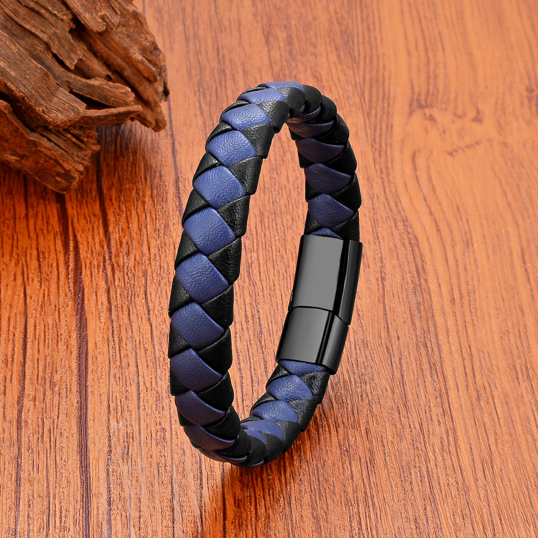 Simple Style Classic Style Geometric 316 Stainless Steel  Leather Rope Men's Bracelets display picture 5