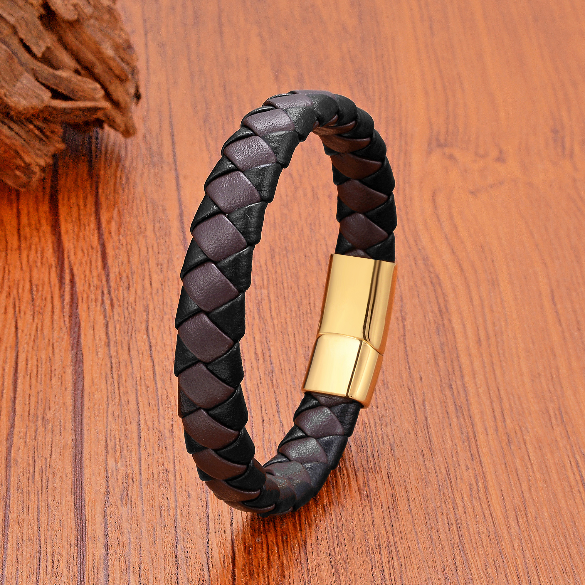 Simple Style Classic Style Geometric 316 Stainless Steel  Leather Rope Men's Bracelets display picture 2