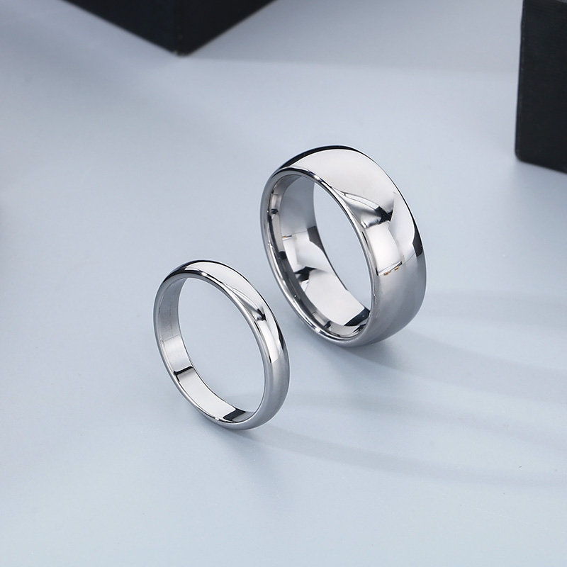 Casual Simple Style Streetwear Round Tungsten Steel 18K Gold Plated Couple Rings display picture 7