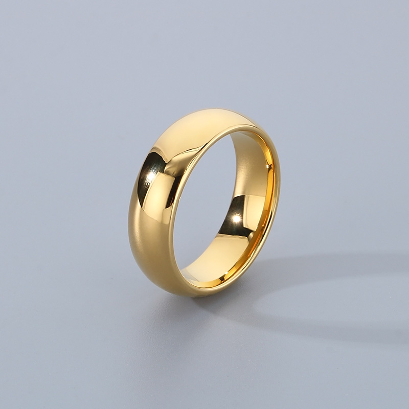 Casual Simple Style Streetwear Round Tungsten Steel 18K Gold Plated Couple Rings display picture 6