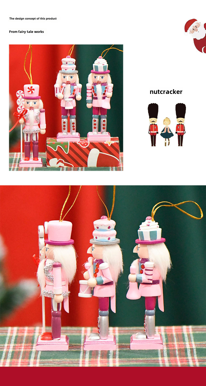 24 New 13cm Cake Candy Nutcracker Small Pendant Cartoon Doll Christmas Tree Crafts Christmas Festival display picture 2