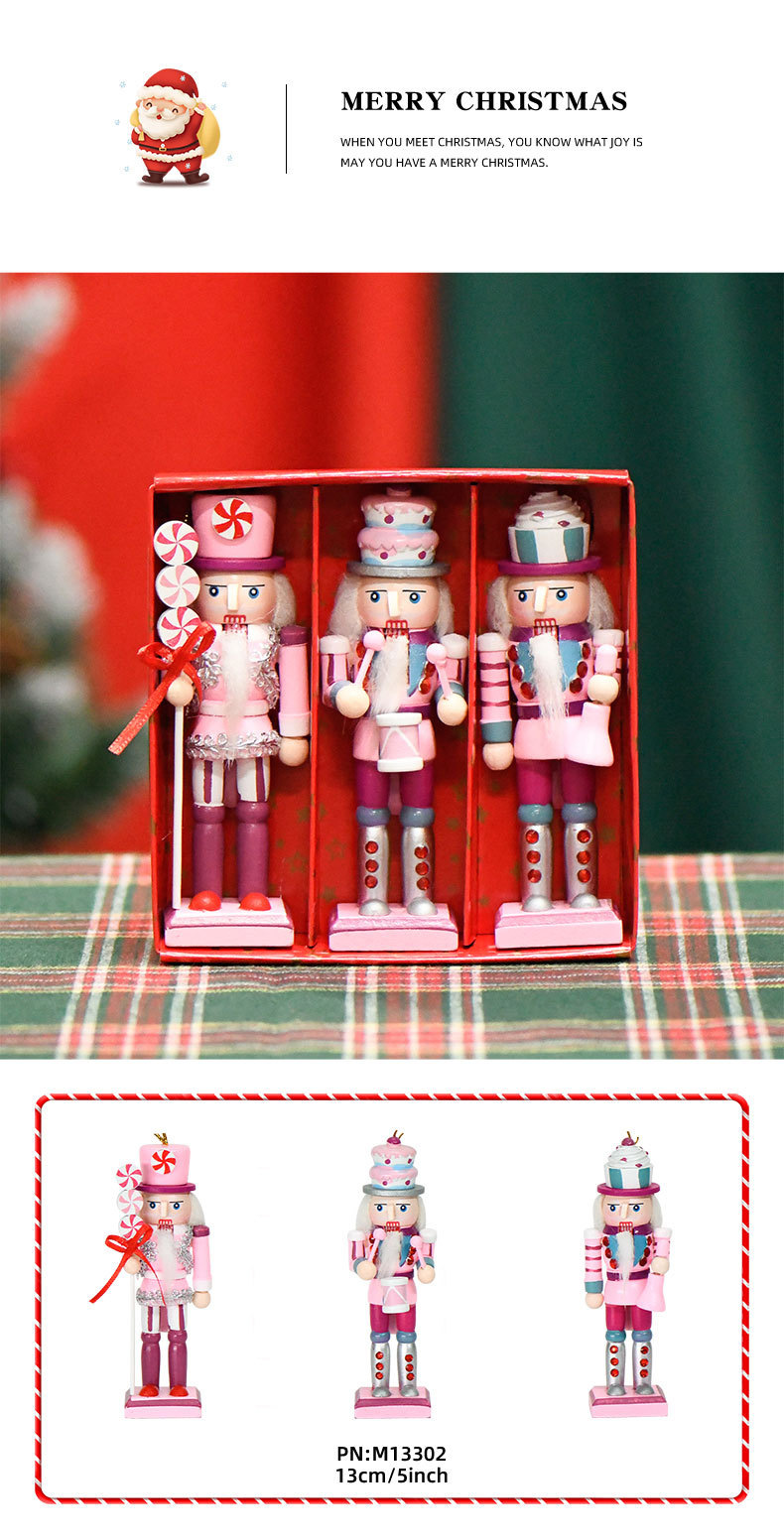 24 New 13cm Cake Candy Nutcracker Small Pendant Cartoon Doll Christmas Tree Crafts Christmas Festival display picture 4