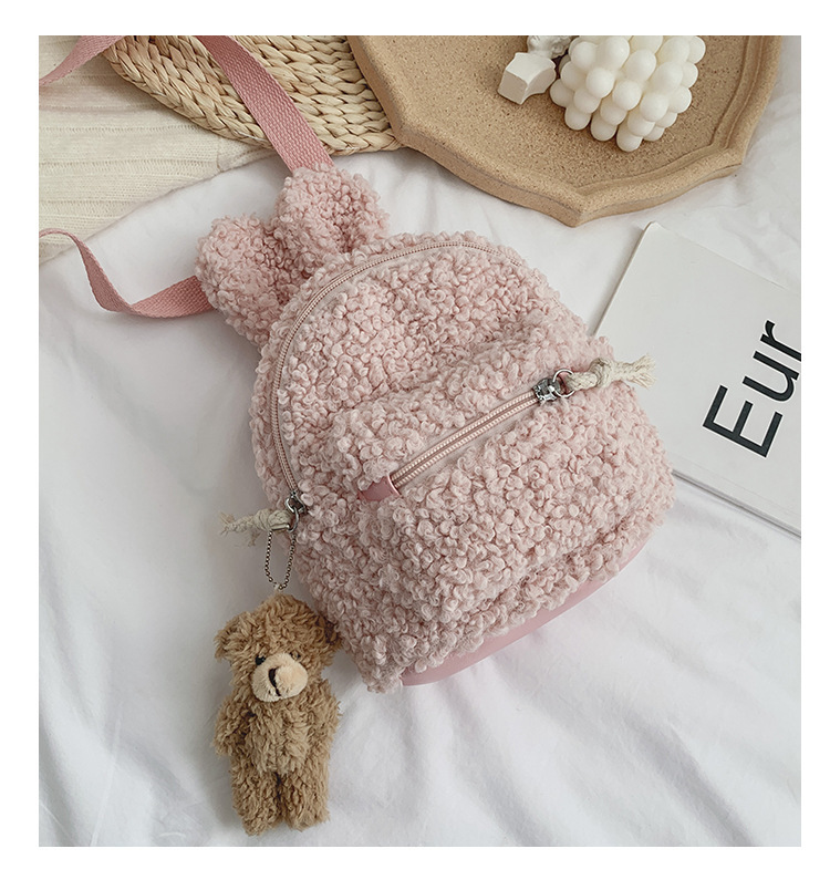 New Lamb Plush Children's Backpack Kindergarten Boys And Girls Student Schoolbag Baby Cartoon Small Backpack display picture 16