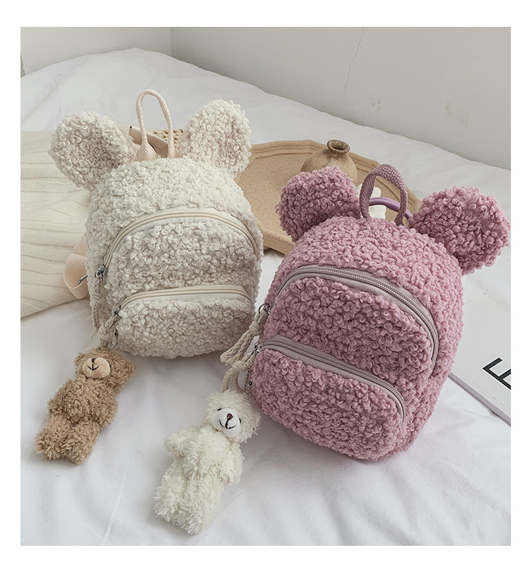 New Lamb Plush Children's Backpack Kindergarten Boys And Girls Student Schoolbag Baby Cartoon Small Backpack display picture 28