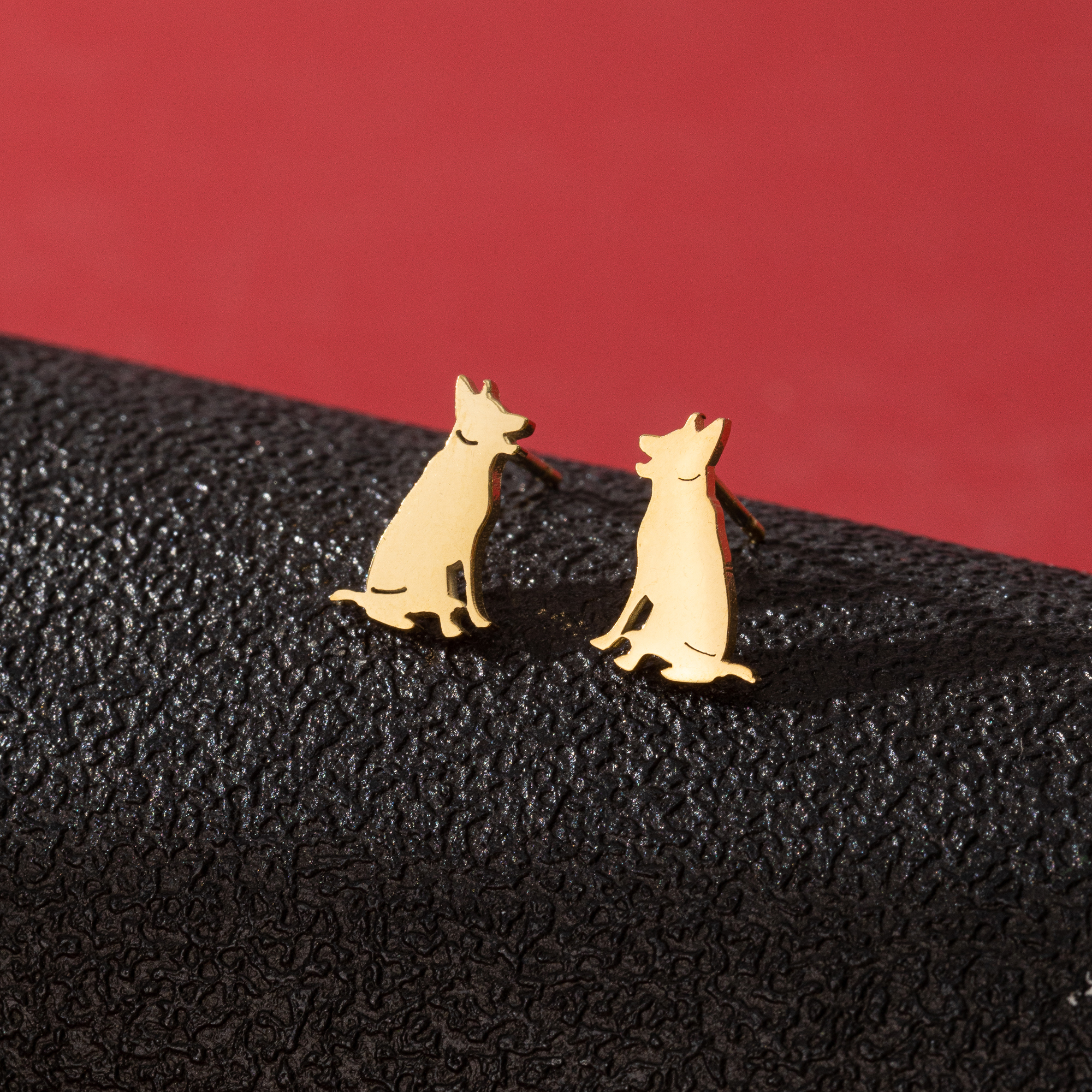 1 Pair Cute Simple Style Dog Polishing 304 Stainless Steel 18K Gold Plated Ear Studs display picture 8