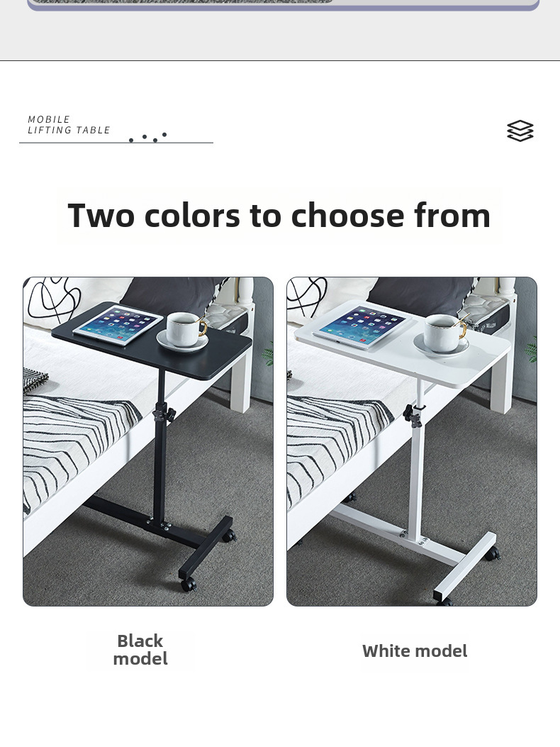 Lifting Table Movable Bed Computer Desk Home Living Room Sofa Side Table Bedroom Learning Folding Table Bedside Table display picture 7