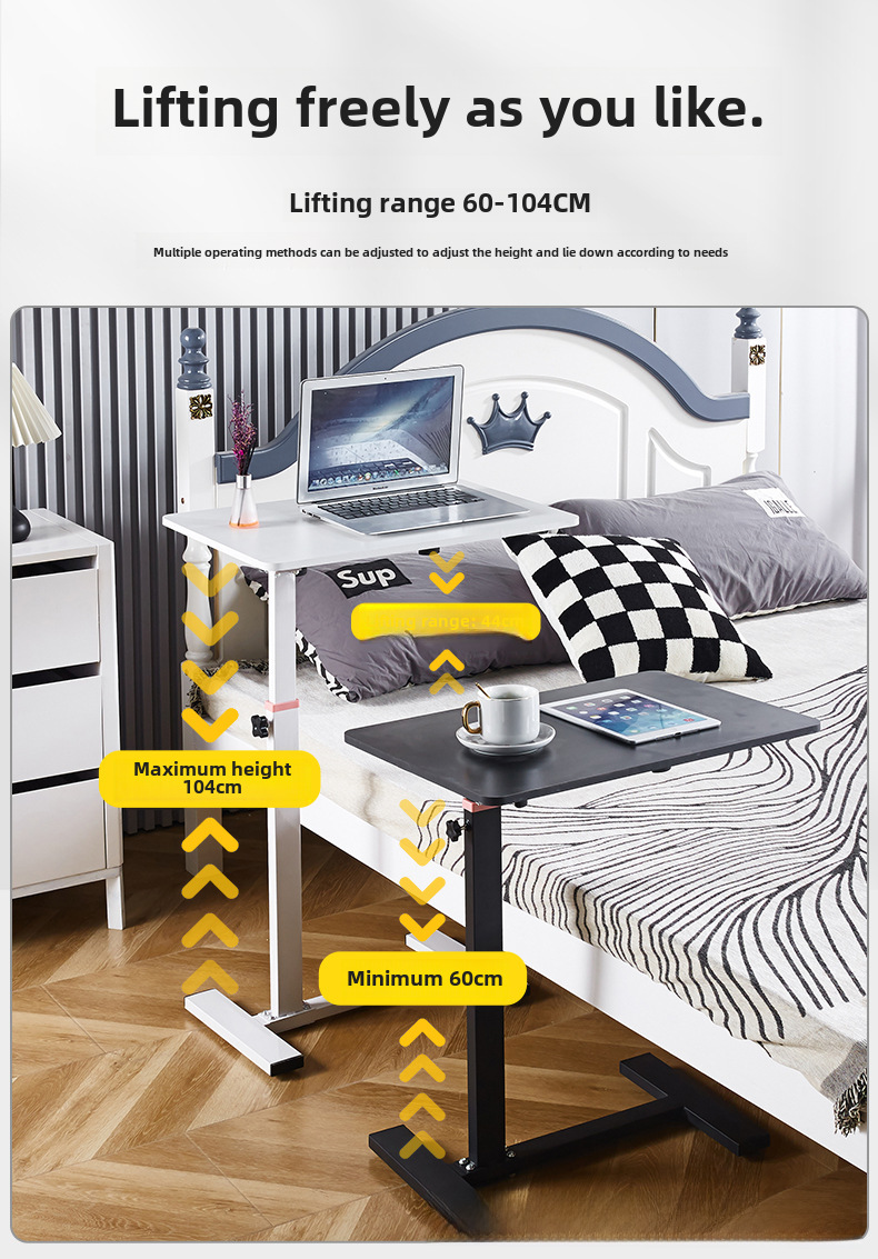 Lifting Table Movable Bed Computer Desk Home Living Room Sofa Side Table Bedroom Learning Folding Table Bedside Table display picture 9