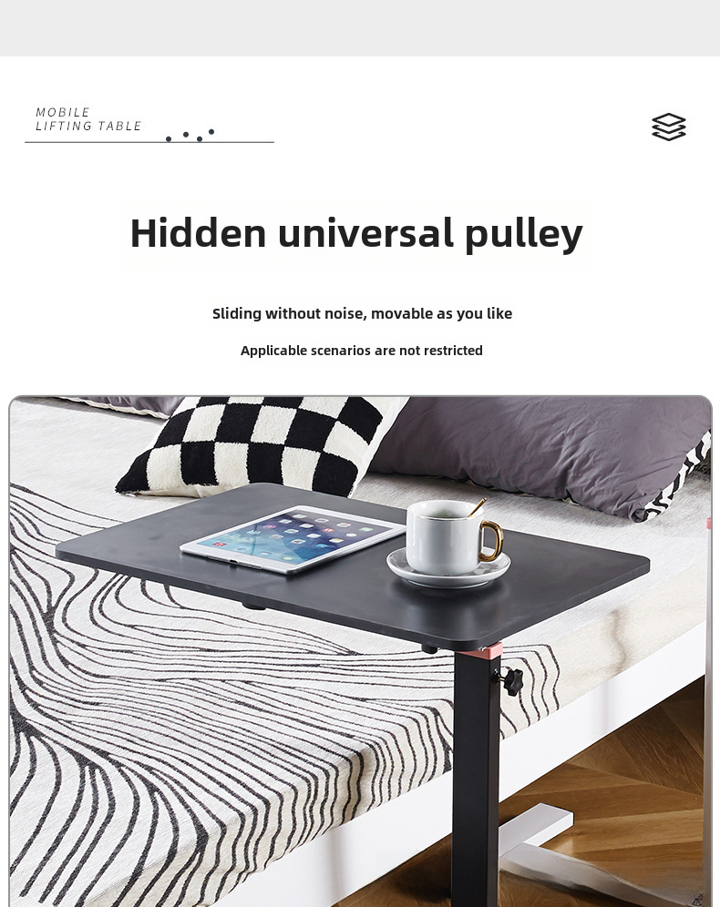 Lifting Table Movable Bed Computer Desk Home Living Room Sofa Side Table Bedroom Learning Folding Table Bedside Table display picture 10