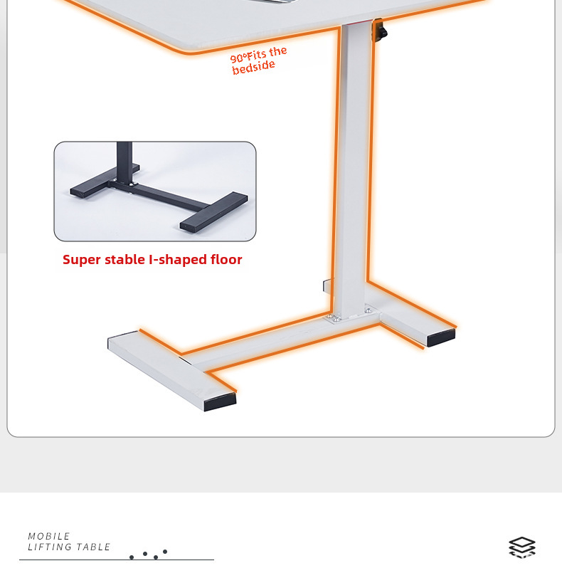 Lifting Table Movable Bed Computer Desk Home Living Room Sofa Side Table Bedroom Learning Folding Table Bedside Table display picture 14