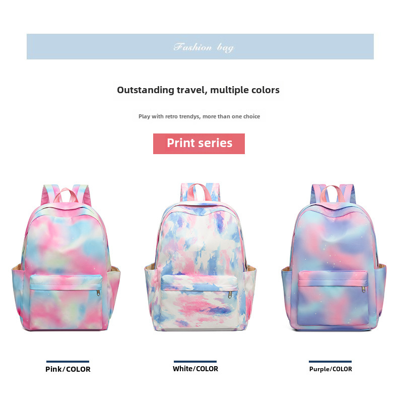 Large Capacity Fashion  Backpack Daily Casual Backpack College Style Three-piece Backpack Wholesale display picture 1